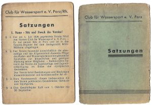 Erste Satzung des Clubs