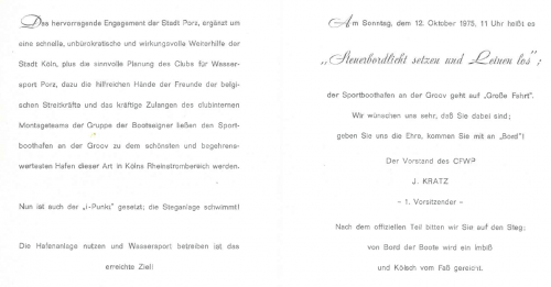 10-1975 Einladung Hafeneinweihung